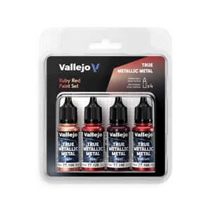 True Metallic Metal Set: Ruby Red (4 Color Set), 18 ml.