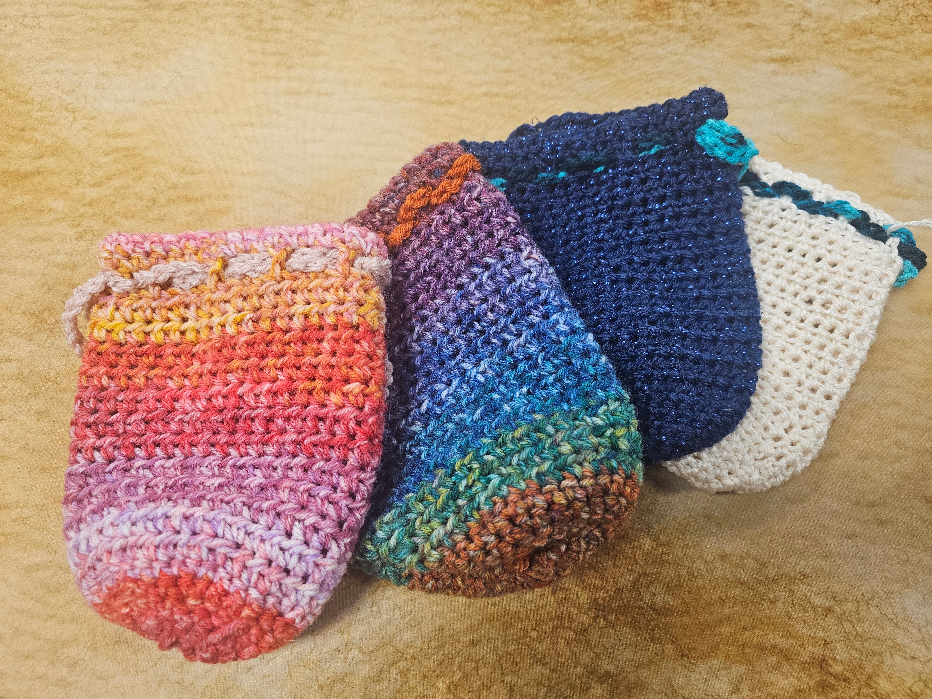 Handmade Crochet Dice Bags