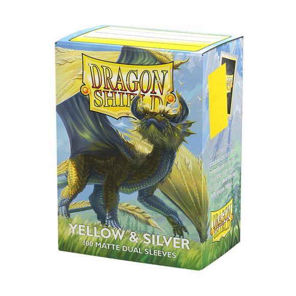 Dragon Shield Sleeves: Standard DUAL- Matte Yellow & Silver (100 ct.)
