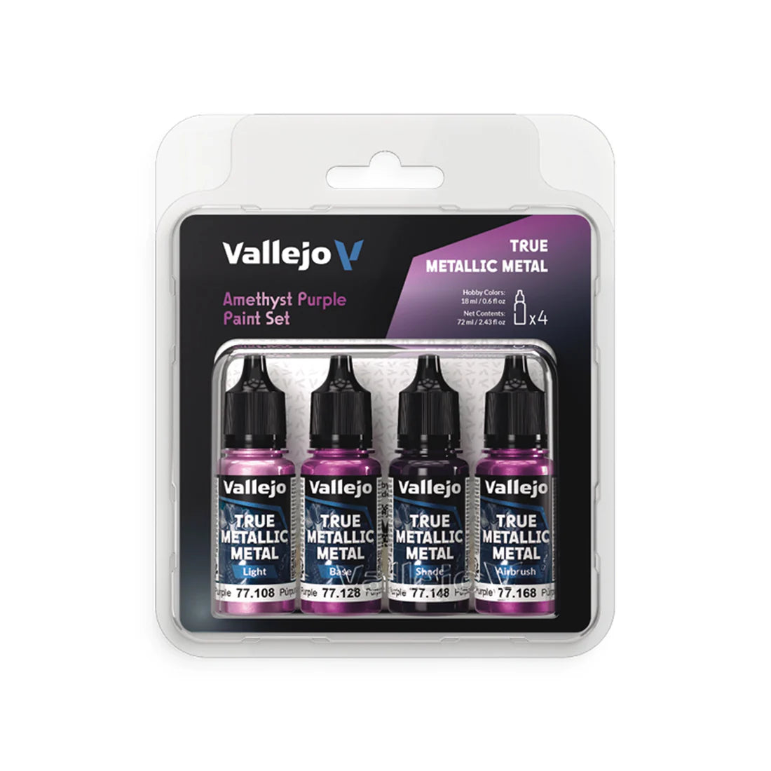 True Metallic Metal Set: Amethyst Purple (4 Color Set), 18 ml.