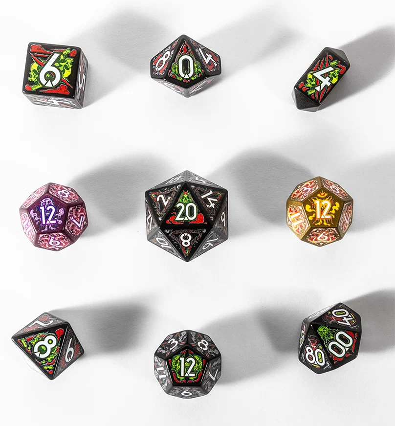 7-Die Set Botch Dice: Daggerheart- Assassin + 2x Bonus D12s
