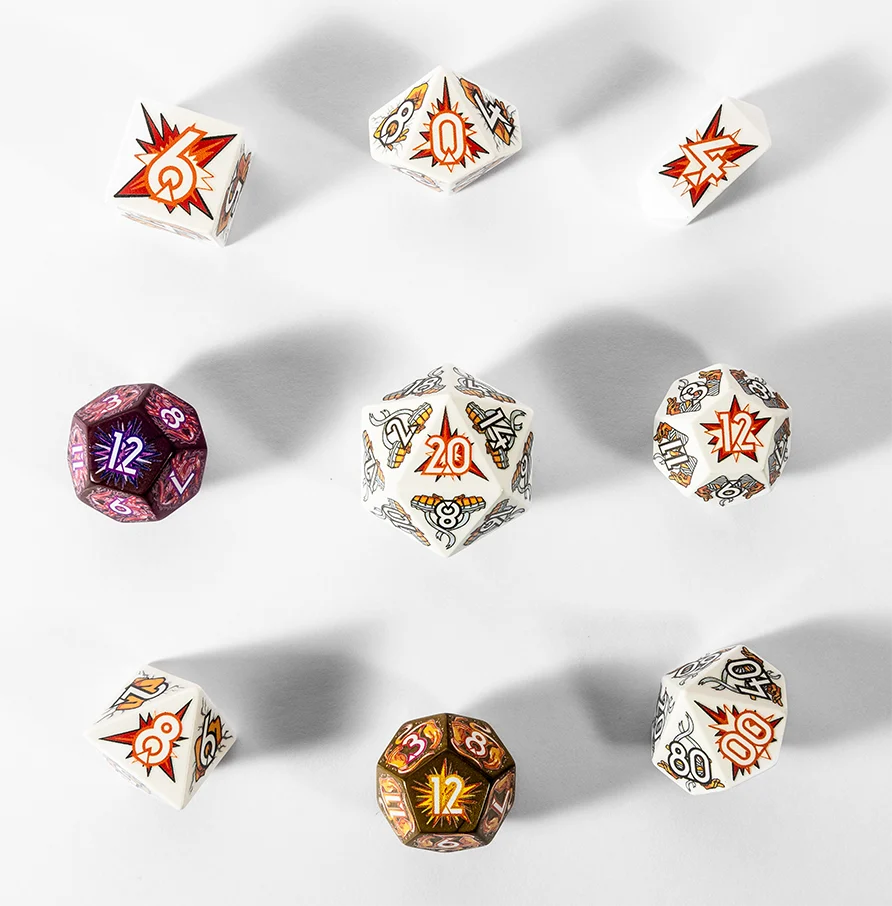 7-Die Set Botch Dice: Daggerheart- Brawler + 2x Bonus D12s