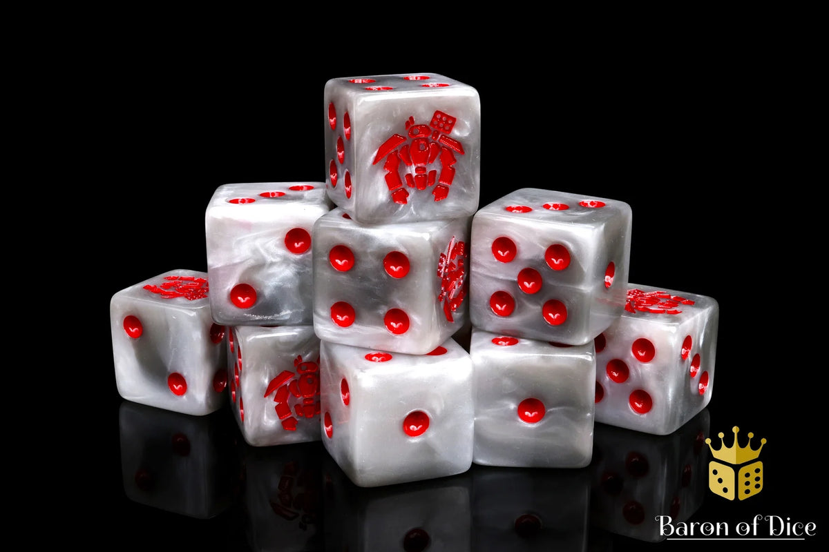 Baron of Dice: Crisis Robot Dice - White