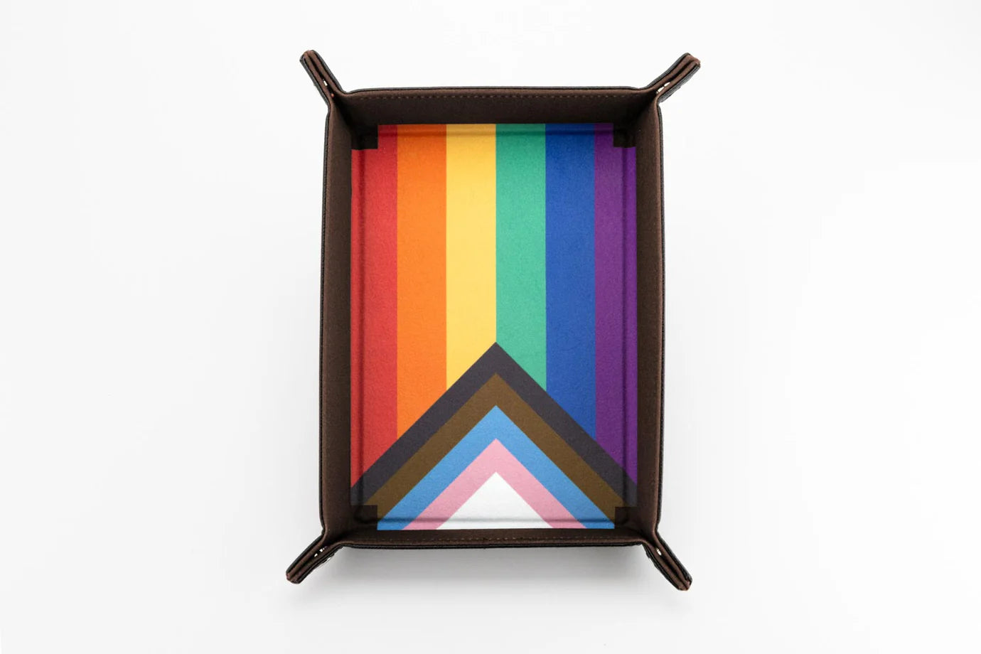 Dice Tray: Pride Velvet Folding Tray- Rainbow Flag