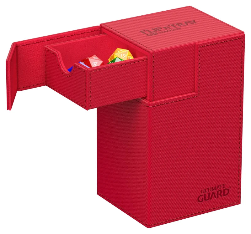 Ultimate Guard: Deck Case: Flip´n´Tray 80+ Standard Size Monocolor- Red