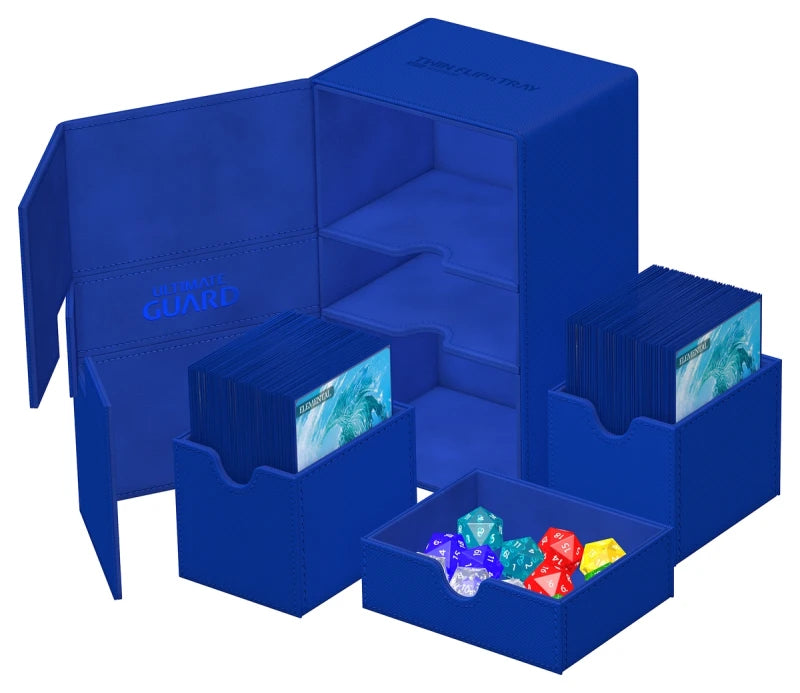 Ultimate Guard:  Deck Case: Twin Flip´n´Tray 160+ Standard Size Monocolor- Blue