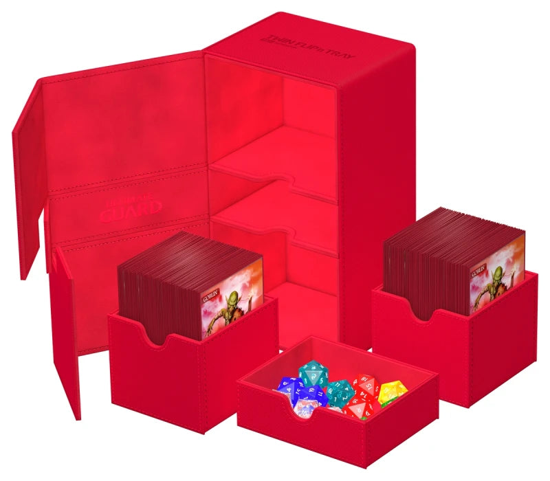 Ultimate Guard: Deck Case: Twin Flip´n´Tray 200+ Standard Size Monocolor- Red