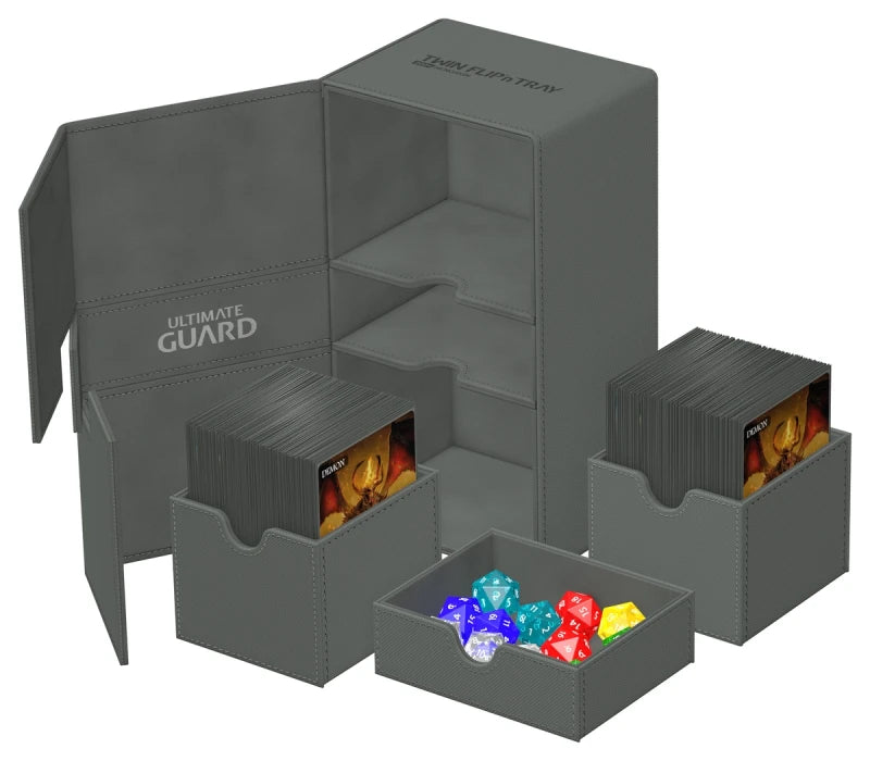 Ultimate Guard: Deck Case: Twin Flip´n´Tray 200+ Standard Size Monocolor- Grey