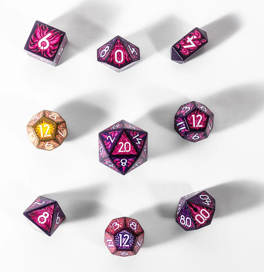 7-Die Set Botch Dice: Daggerheart- Warlock + 2x Bonus D12s