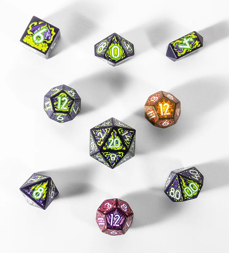 7-Die Set Botch Dice: Daggerheart- Witch+ 2x Bonus D12s