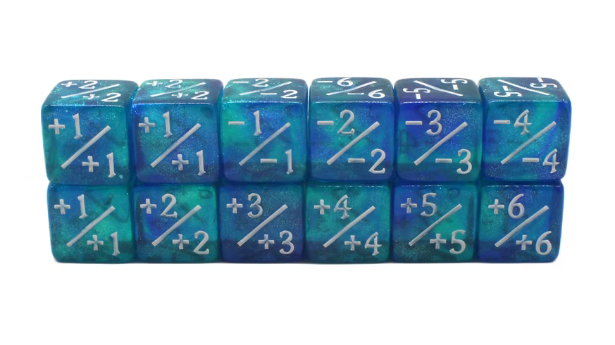 Old School Dice: +/- Counter Dice 12ct Set - Galaxy - Deep Space