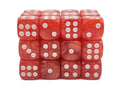 Old School Dice: D6 - 12mm - Pearl Drop - Red w/ White