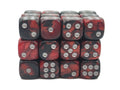 Old School Dice: D6 - 12mm - Vorpal - Blood Red & Black w/ Silver