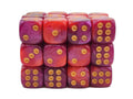 Old School Dice: D6 - 12mm - Vorpal - Rose Red & Purple w/ Gold
