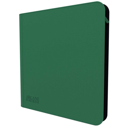 Arcane Fortress 12 Pocket Zippered Binder- Solid Color Green