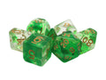 Old School Dice: Odyssey- Geen Swirl Polyhedral 7 Die Set