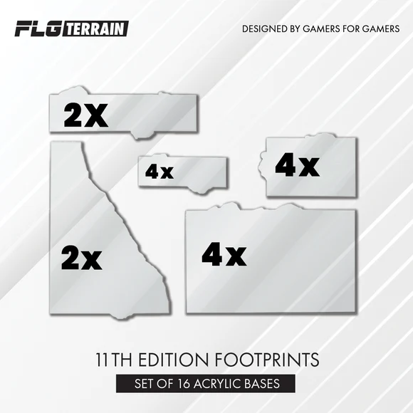 40K 11th Edition Terrain Templates- Clear