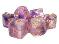 Old School 7 Piece DnD RPG Dice Set: Luminous - Radiant Iris