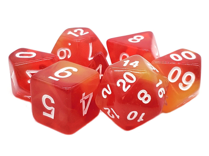 Old School Dice: Odyssey- Phoenix Rising Polyhedral 7 Die Set