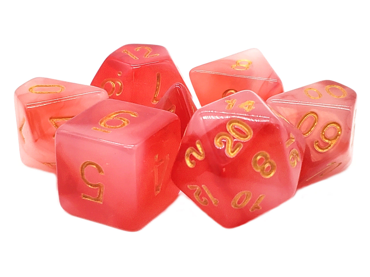 Old School Dice: Odyssey- Red Polyhedral 7 Die Set