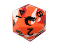 Old School Dice: Silicone 50mm D20 - Red, White, & Orange