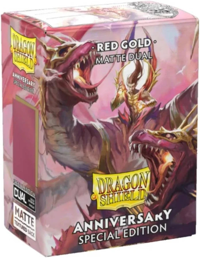 Dragon Shield Sleeves: Standard DUAL- Matte Red/Gold, Special Edition (100 ct.)