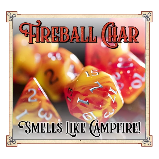 7-Die Set Scented Dice: Fireball Char