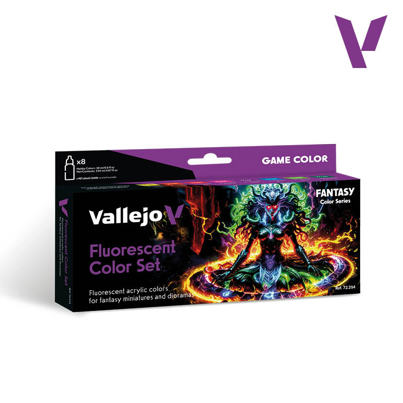 Game Color Set: Fluorescent Color Set (8), 18 ml.